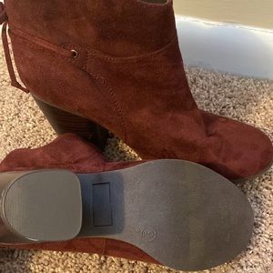 Maroon ankle boots